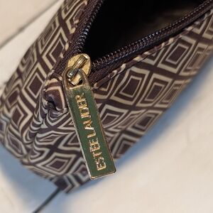 Vintage Estée Lauder Geometric Patterned Cosmetic Bag, Zippered Makeup Pouch
